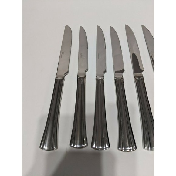 Reed & Barton BROOKSHIRE 7 Dinner Steak Knives Stainless Flatware 9 5/8" - Picture 3 of 8